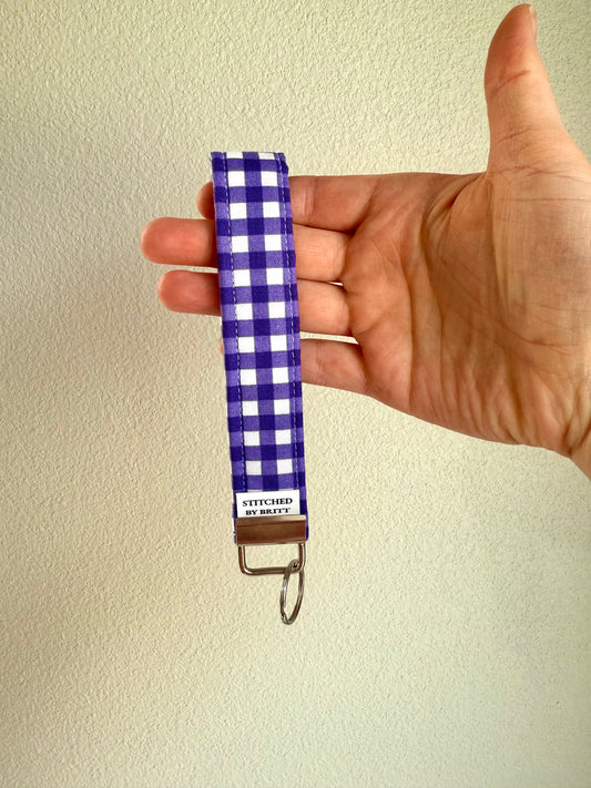 The Purple Gingham Wristlet