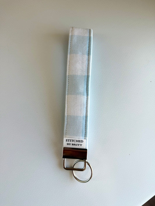 The Light Blue Gingham Wristlet