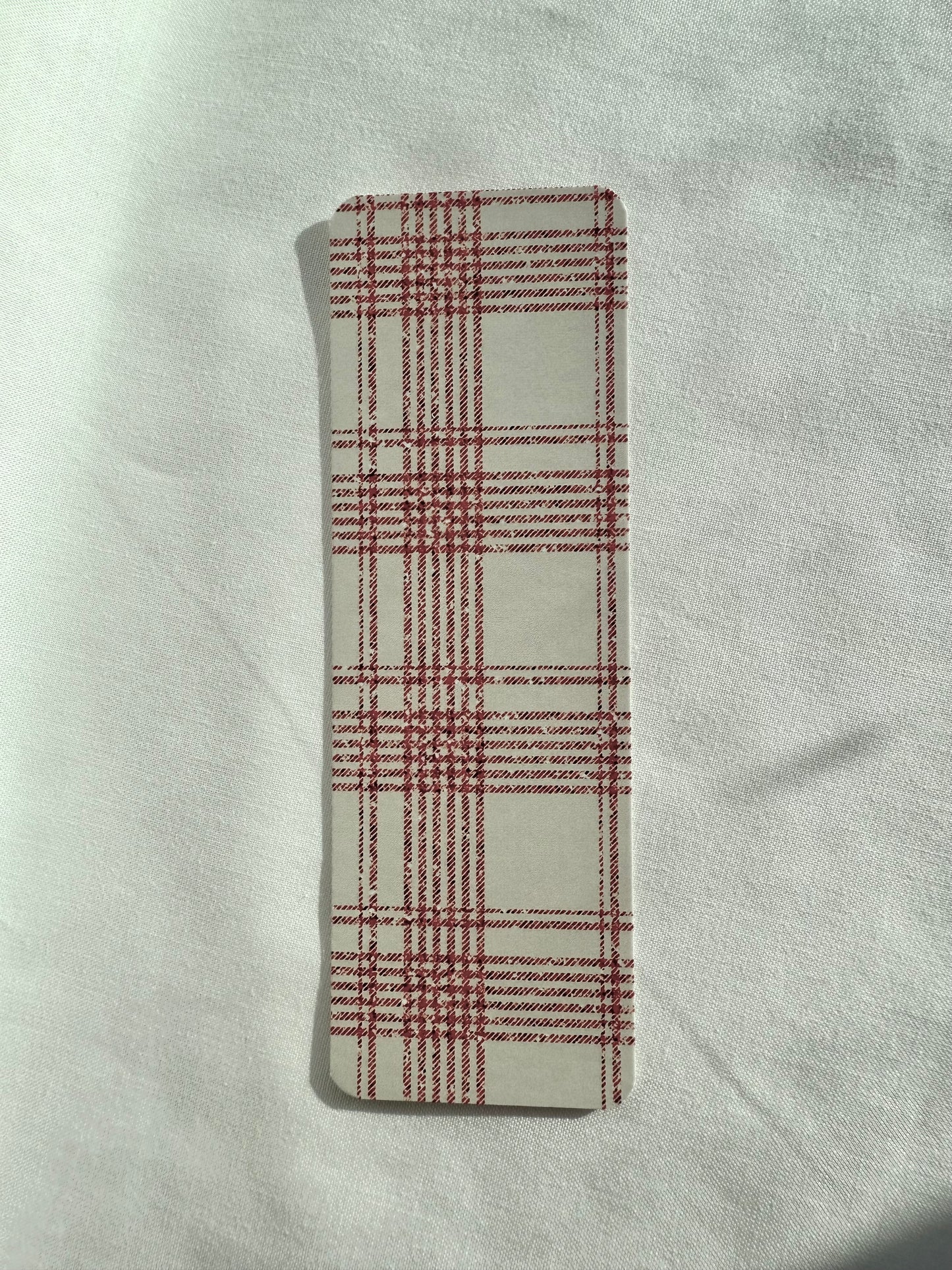 Red Sparkle Plaid Bookmark