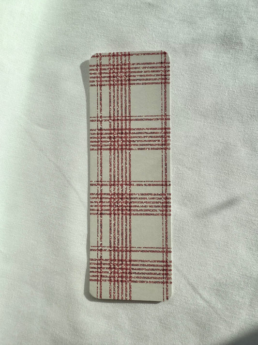 Red Sparkle Plaid Bookmark