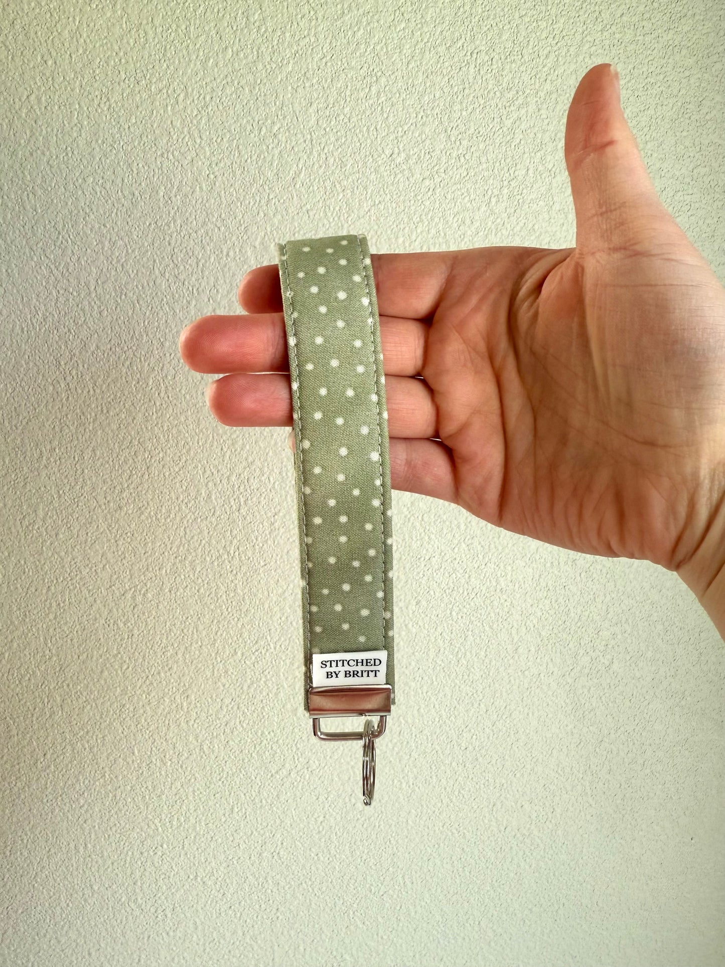 The Sage Polka Wristlet