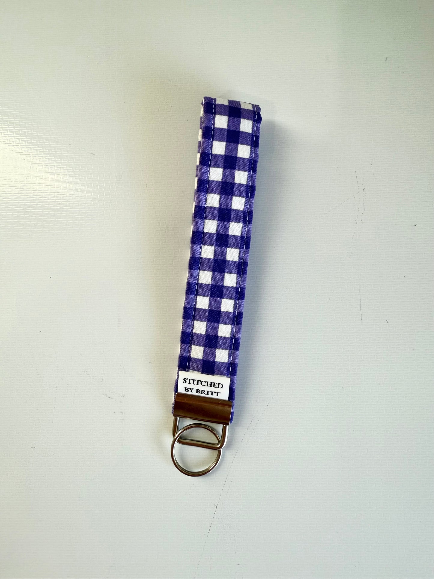 The Purple Gingham Wristlet