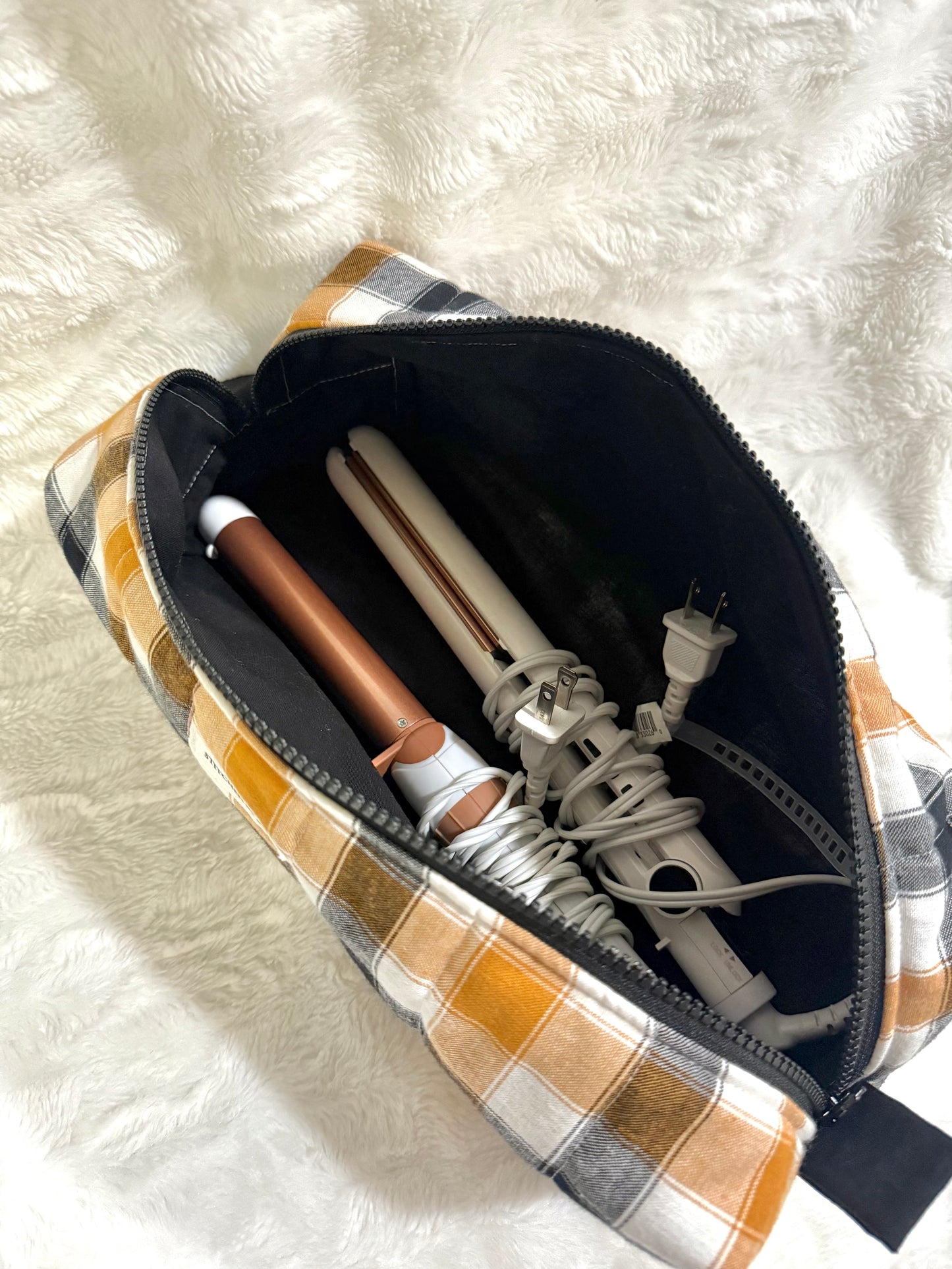 The Midnight Plaid Hot Tool Bag *Limited-edition*