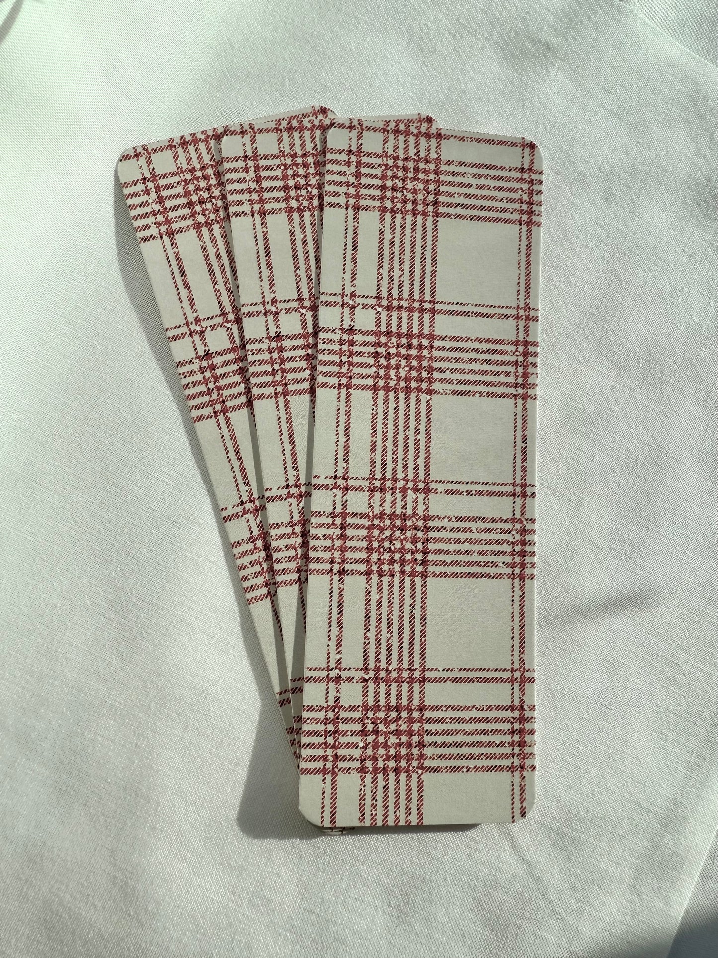 Red Sparkle Plaid Bookmark