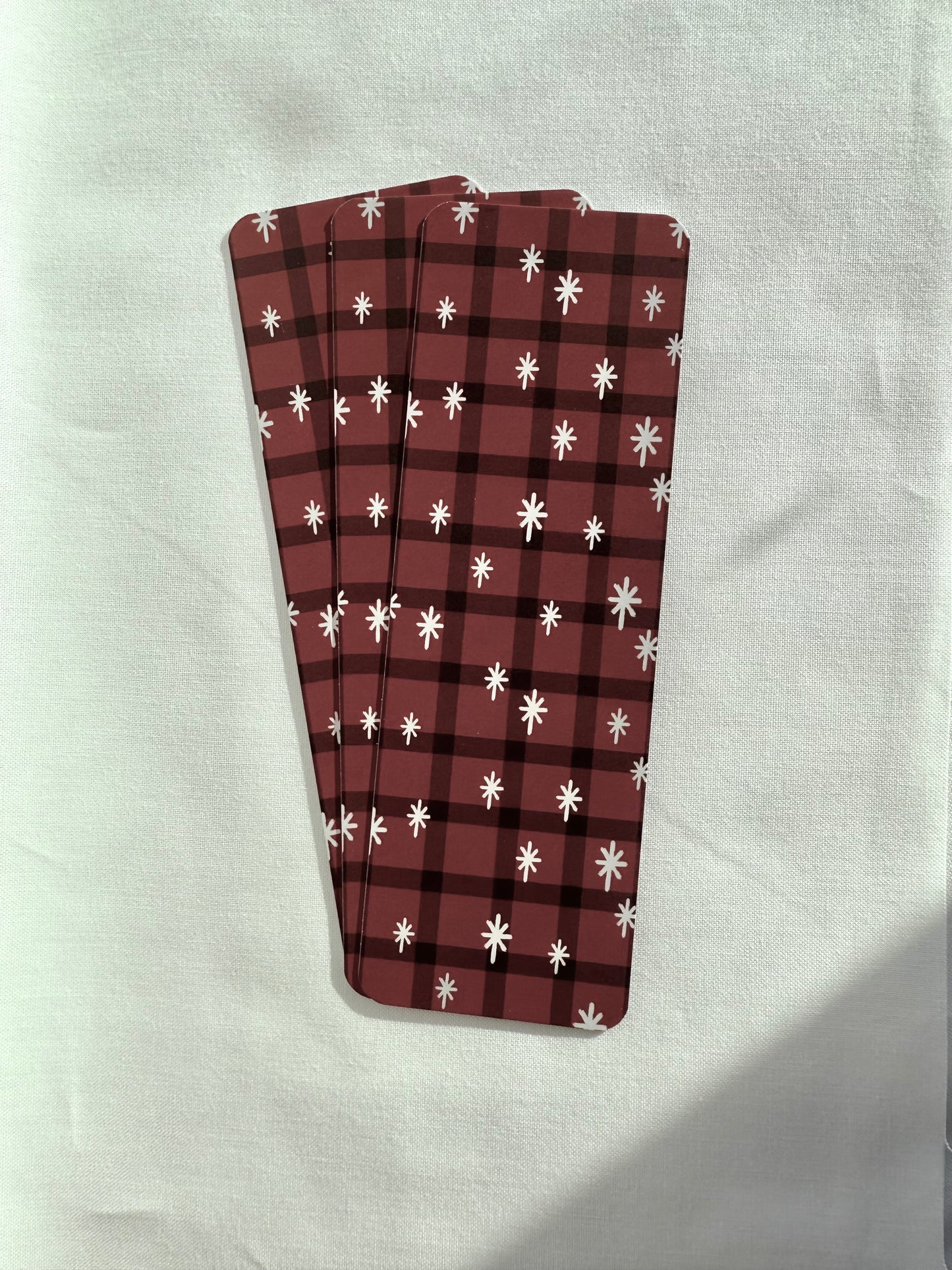 Plaid with Snowflakes Bookmark