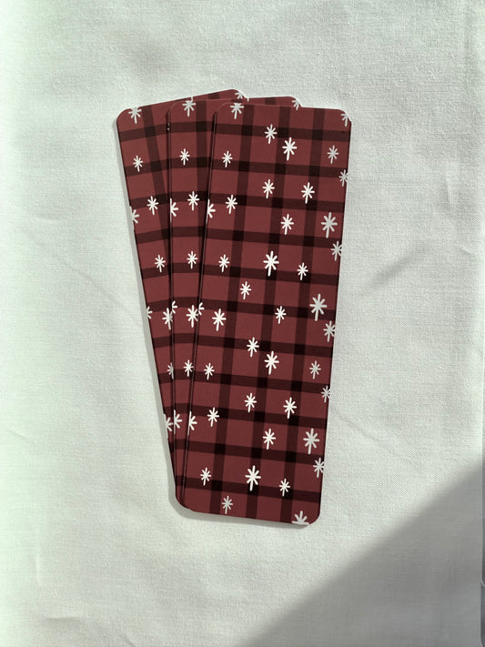 Plaid with Snowflakes Bookmark