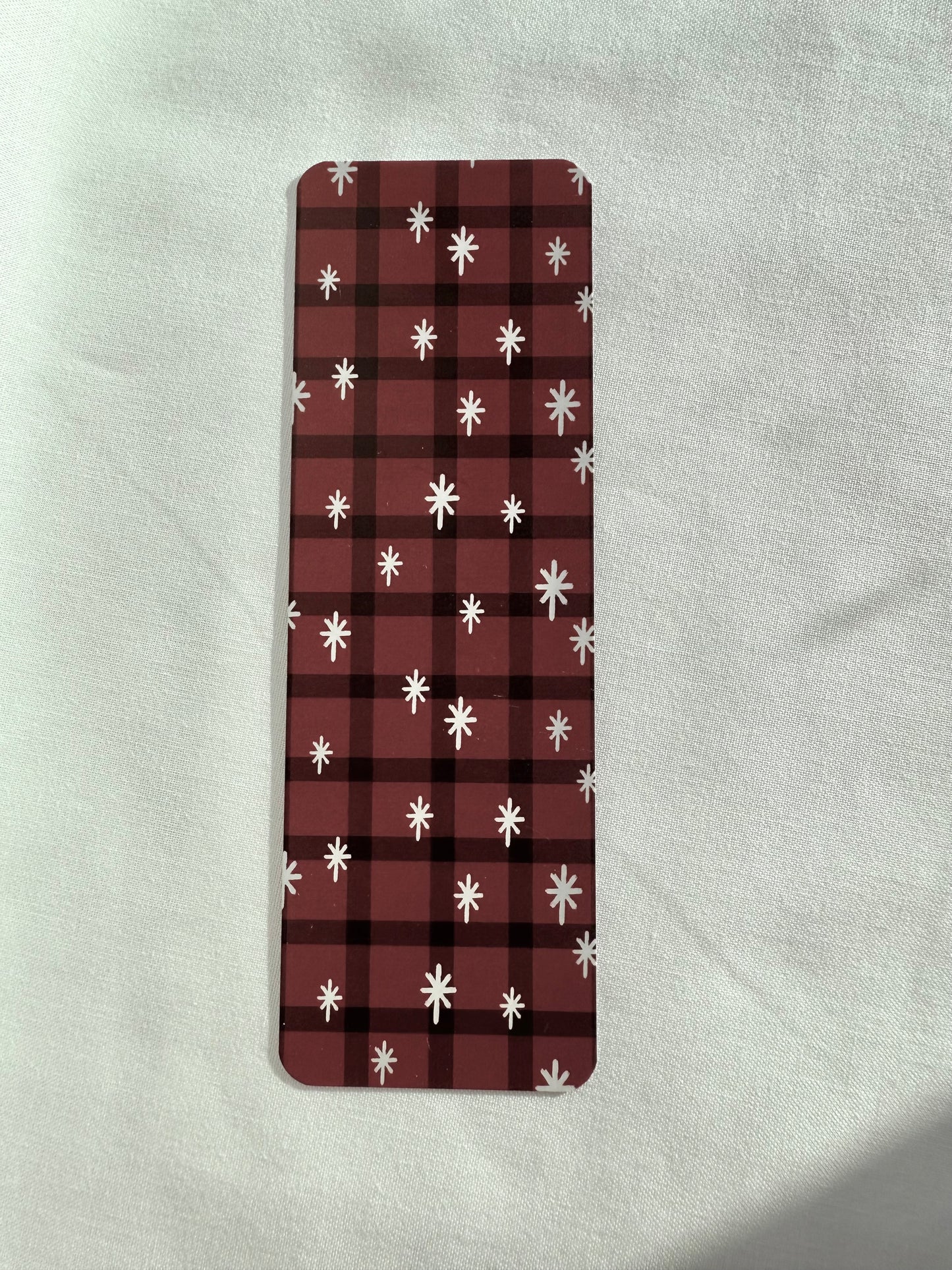 Plaid with Snowflakes Bookmark